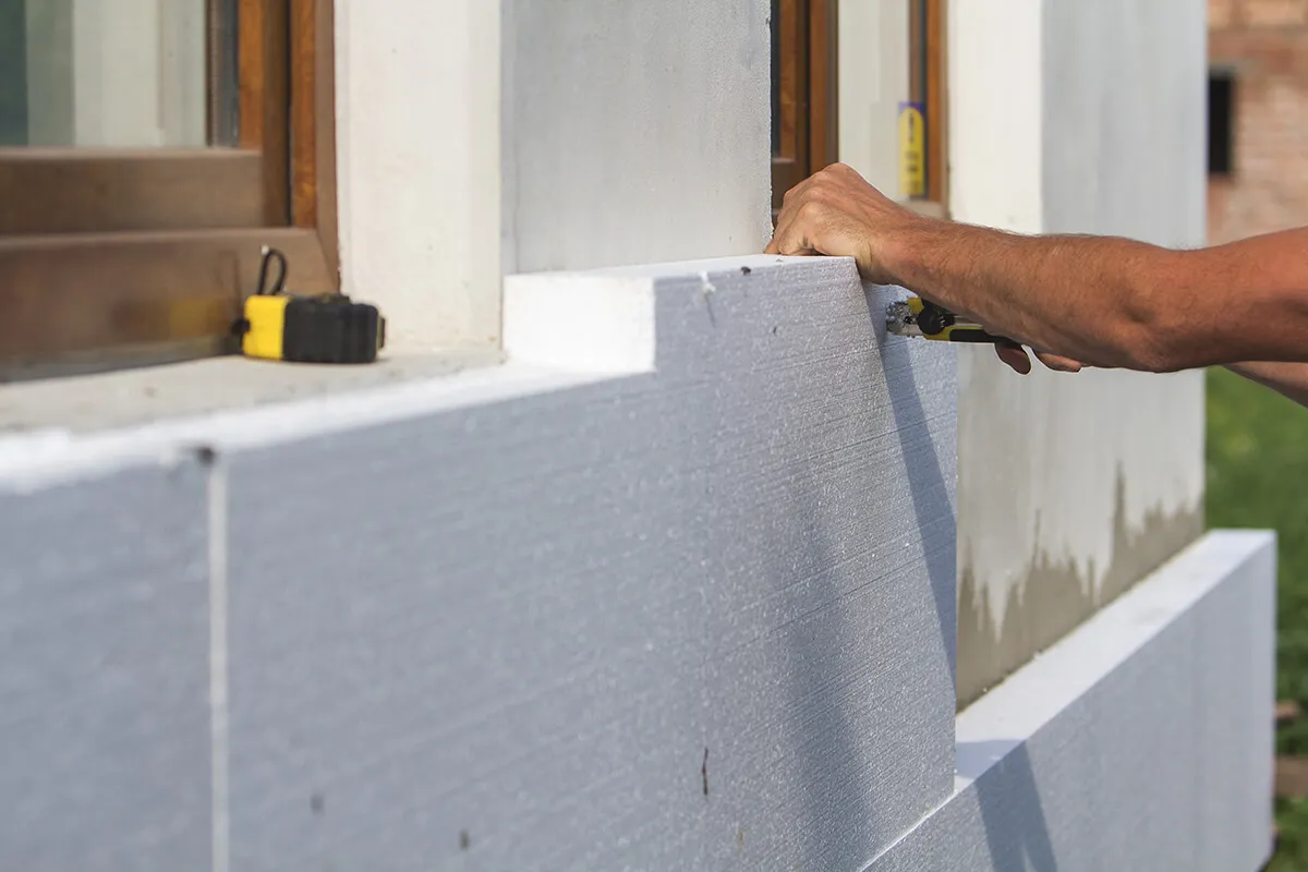 Maison en rénovation thermique avec isolation extérieure