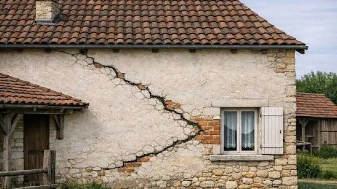 Illustration de l’article : Canicule et fissures de maison : le sol se rétracte, vos fondations trinquent