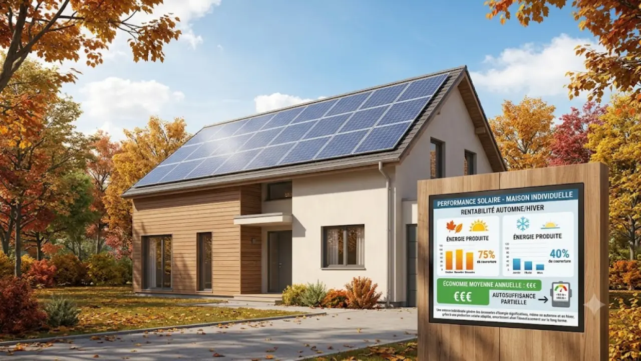 Illustration de l’article : Rentabilité des panneaux solaires en automne et hiver : ce que gagne vraiment une maison individuelle